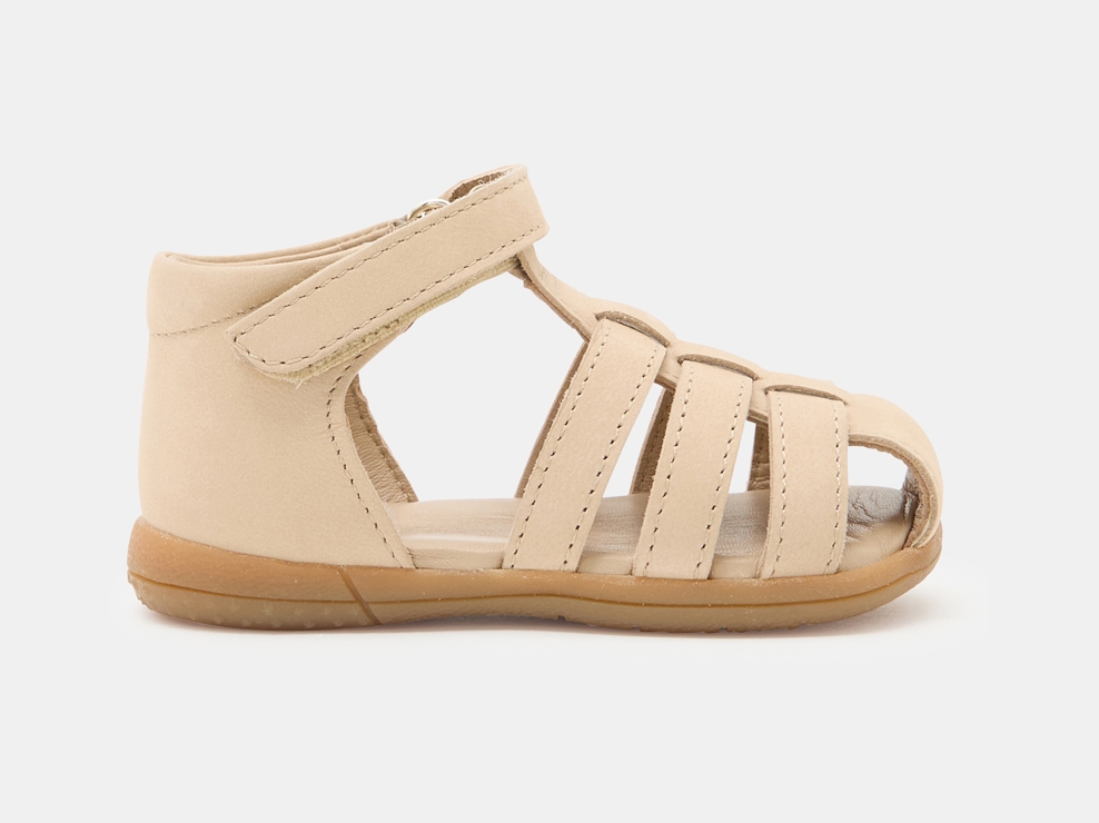 Beige Ledersandalen zum Laufenlernen Kleinkind Junge 1