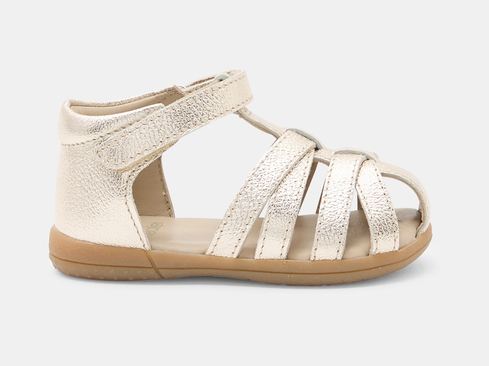Sandales premiers pas cuir irisé bébé fille 1