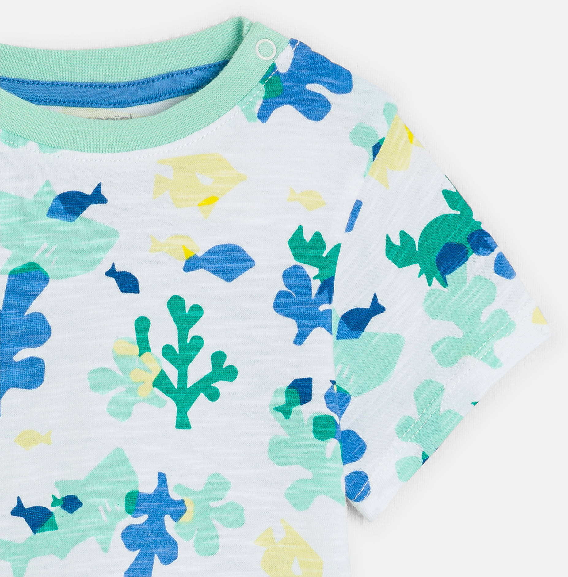 Weißes T-Shirt mit Meeres-Aufdruck Kleinkind Junge 2