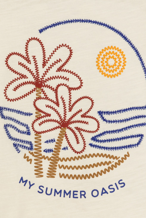 Weißes T-Shirt mit Strand-Aufdruck Kleinkind Junge 2