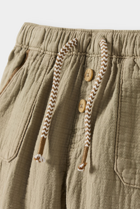 Hose Baumwollgaze beige Kleinkind Junge 2