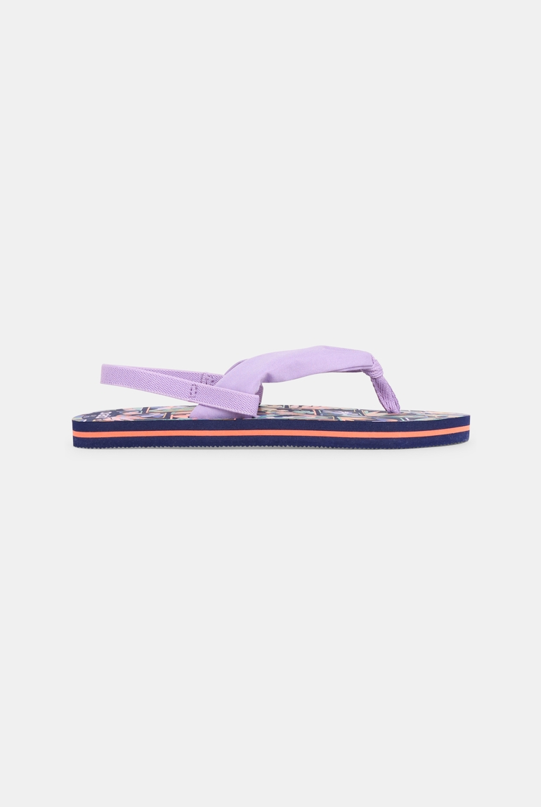 Tongs à fleurs bride tissu multicolores fille 1