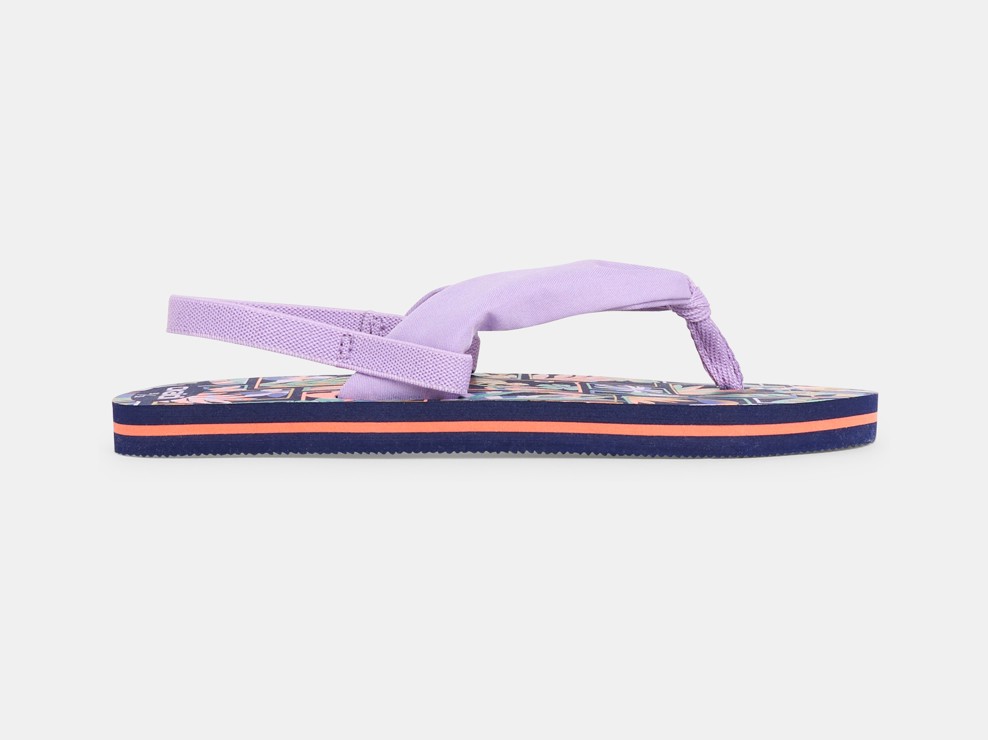 Tongs à fleurs bride tissu multicolores fille 1
