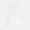 Robe chic uni fleurs en détail blanc Fille