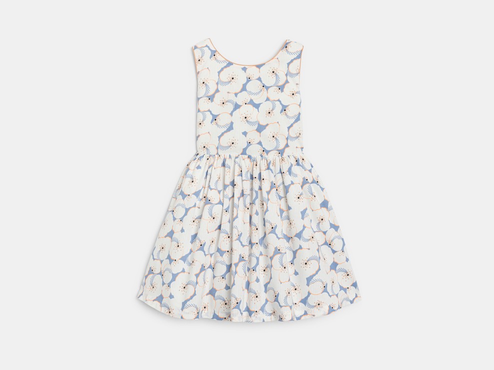 Schickes ausgestelltes Kleid in Blau für Mädchen 2