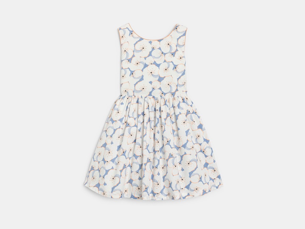 Schickes ausgestelltes Kleid in Blau für Mädchen 2