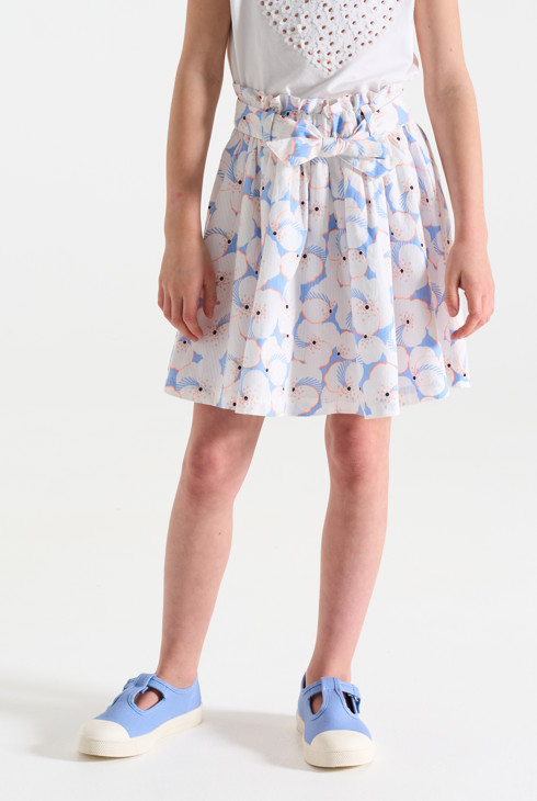 Ausgestellter blauer Rock mit Aufdruck für Mädchen 2