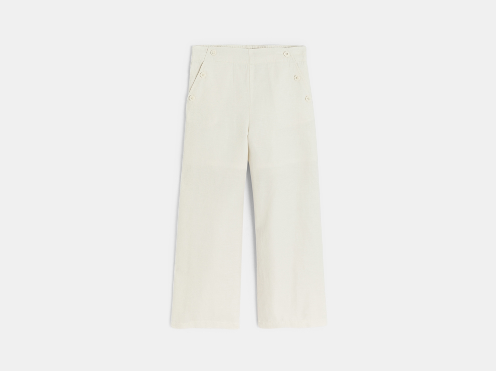 Pantalon à pont écru Fille 1