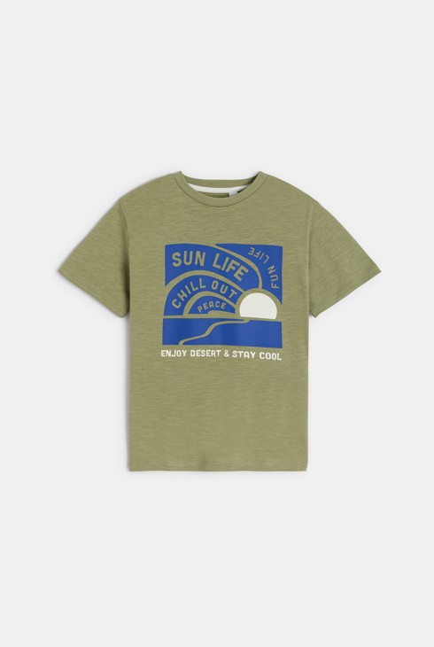 Koszulka khaki z napisem dla chłopca 2