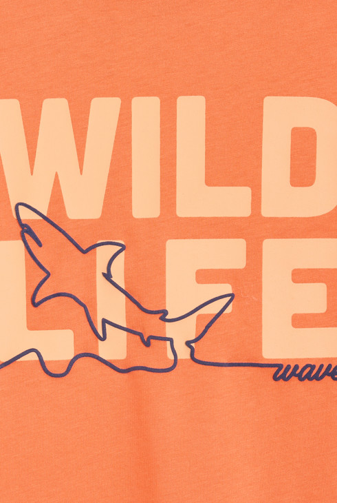 T-shirt manches courtes à message orange Garçon 2