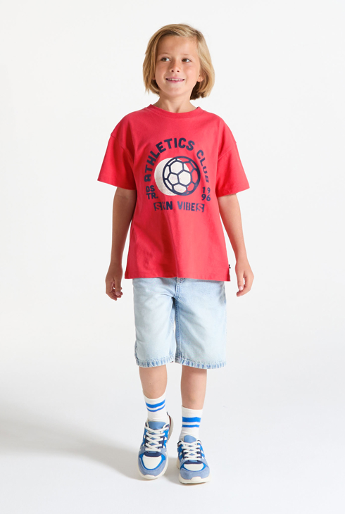 T-shirt manches courtes sportswear rouge Garçon 1