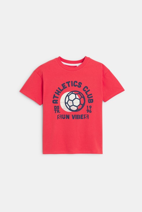 T-shirt manches courtes sportswear rouge Garçon 2