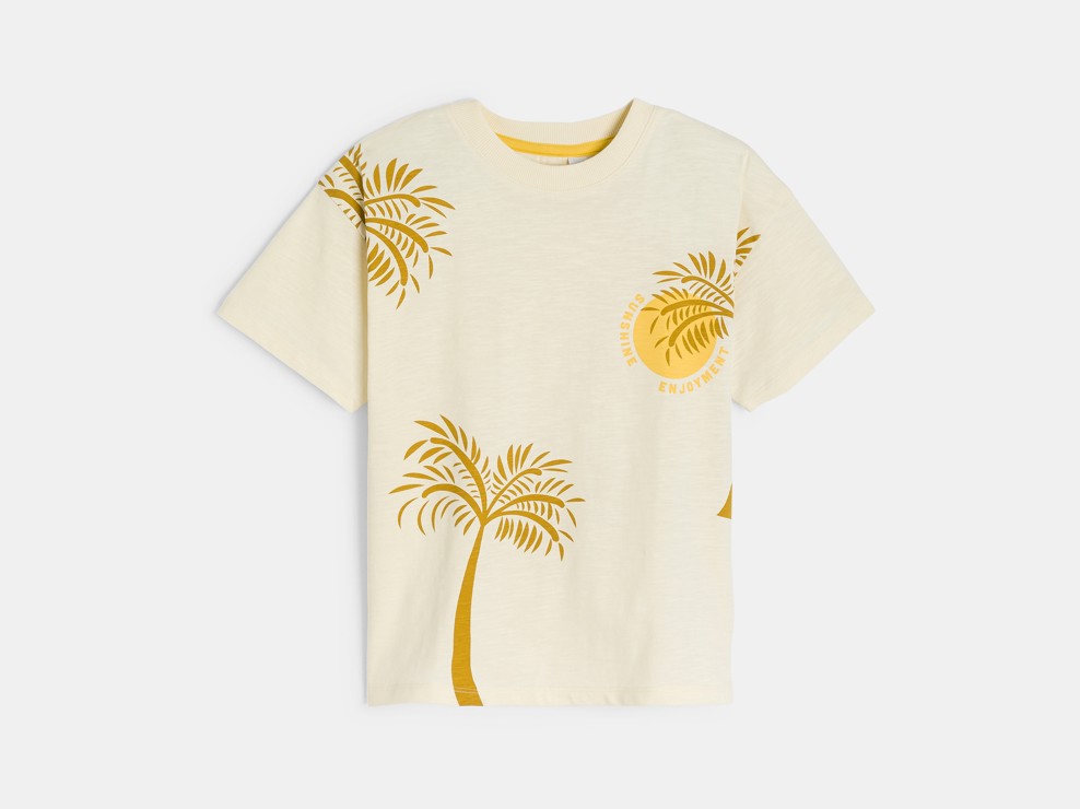 T-shirt manches courtes imprimé beige Garçon 1