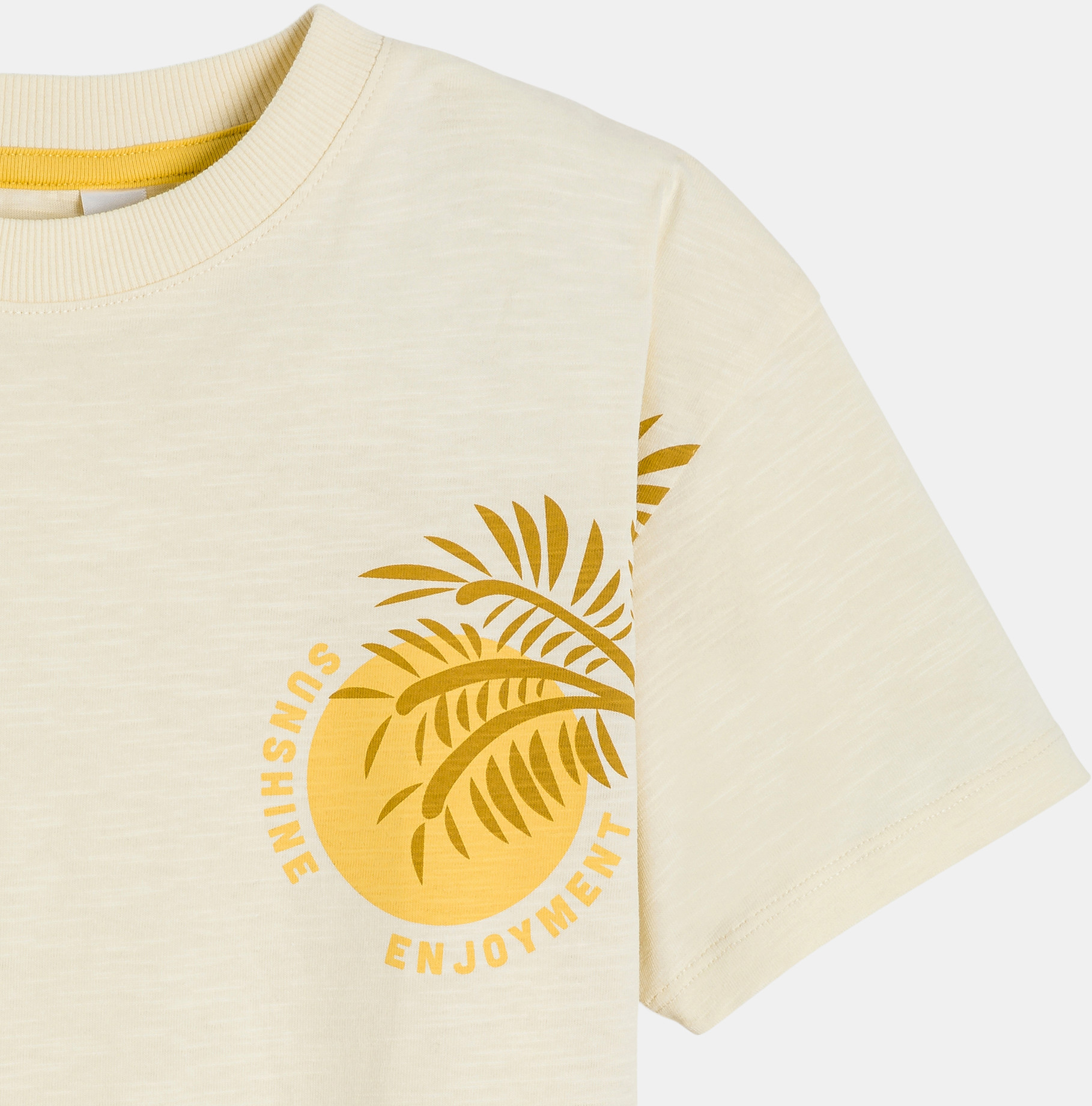 Beiges Kurzarm-T-Shirt mit Druck für Jungen 2