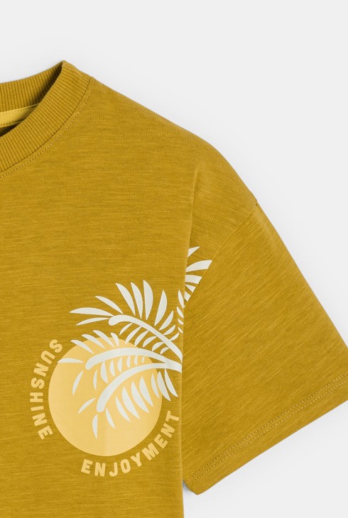 T-shirt manches courtes imprimé jaune curry Garçon 2