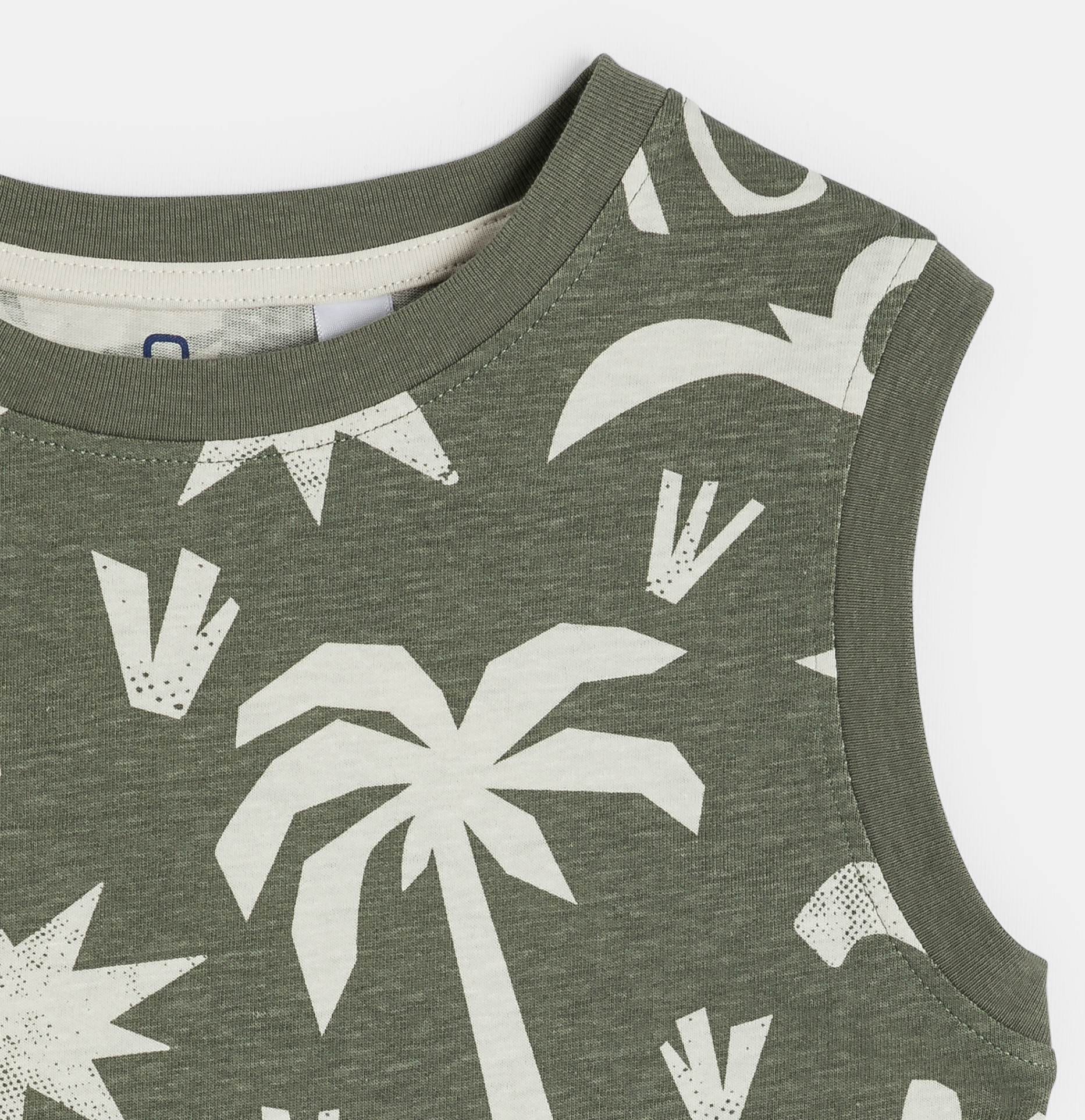 Khakifarbenes bedrucktes Tanktop für Jungen 2