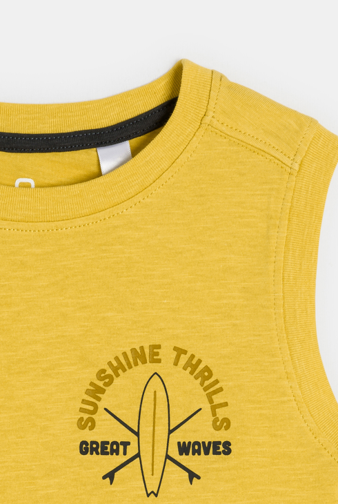 Gelbes Tanktop mit Aufschrift für Jungen