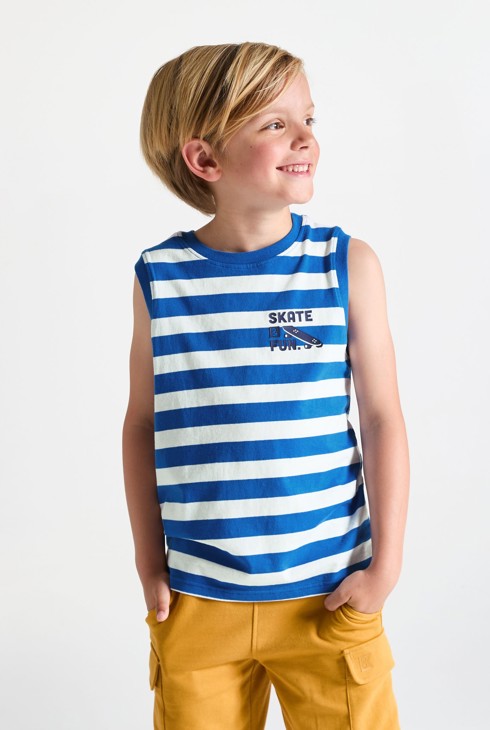 Gestreiftes blaues Tanktop für Jungen 2