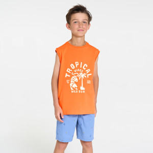 Weißes Tanktop mit Motiv für Jungen