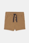 Short jersey de coton rayé marron bébé garçon