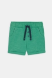 Short jersey de coton rayé vert bébé garçon