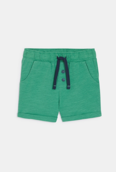 Short jersey de coton rayé vert bébé garçon 1
