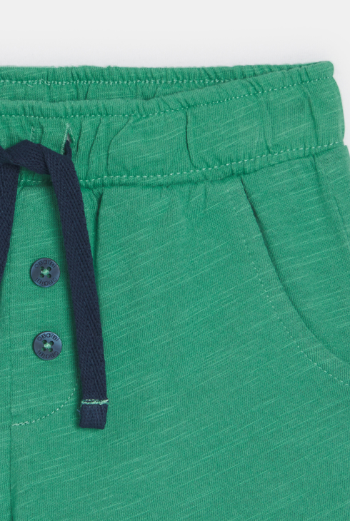 Short jersey de coton rayé vert bébé garçon
