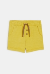 Short jersey de coton rayé jaune bébé garçon