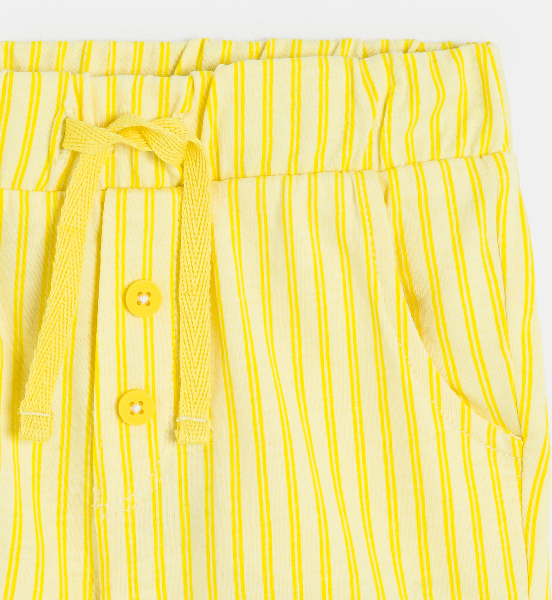 Gestreifte Shorts aus Baumwolljersey in Gelb für kleine Jungen 2