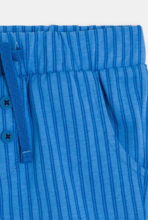 Gestreifte Shorts aus Baumwolljersey in Blau für kleine Jungen 2