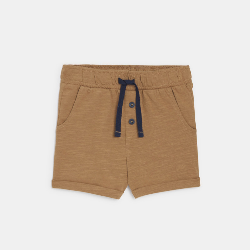 Shorts Baumwolljersey gestreift braun Kleinkind Junge