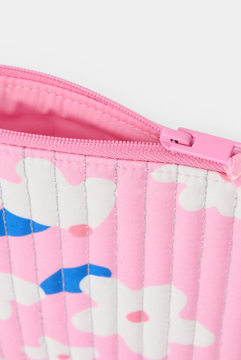 Pochette matelassée imprimée rose Fille