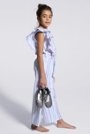 Ballerine tressée cérémonie gris fille 5