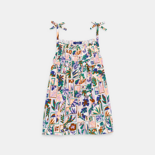 Débardeur À Smocks Imprimé Multicolore Fille - Imprimé Blanc - 8A - OKAIDI