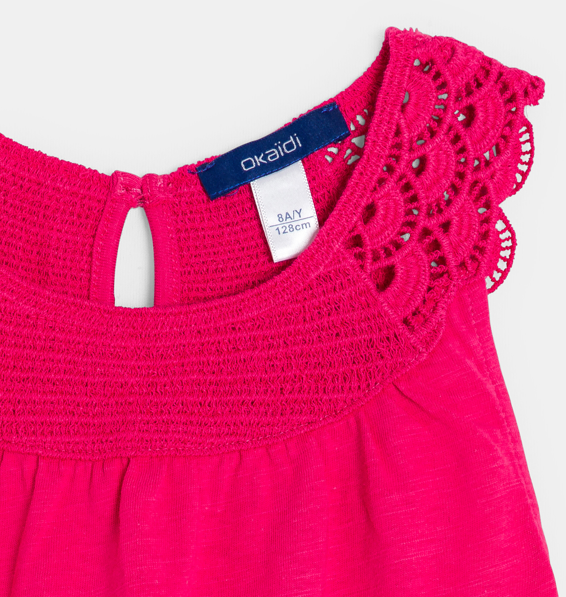 Débardeur à col crochet rose Fille 2