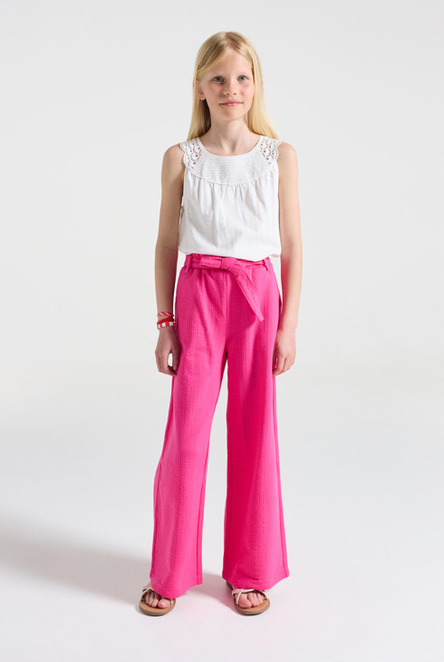 Débardeur à col crochet blanc Fille 1