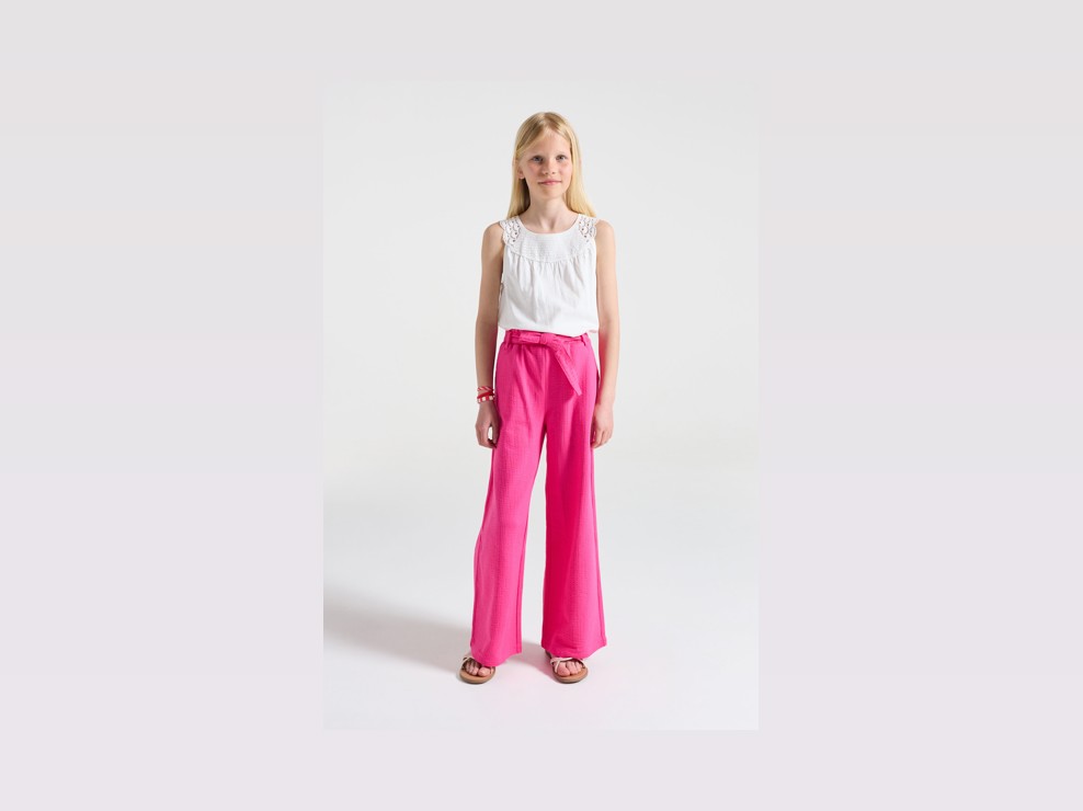 Débardeur à col crochet blanc Fille 1