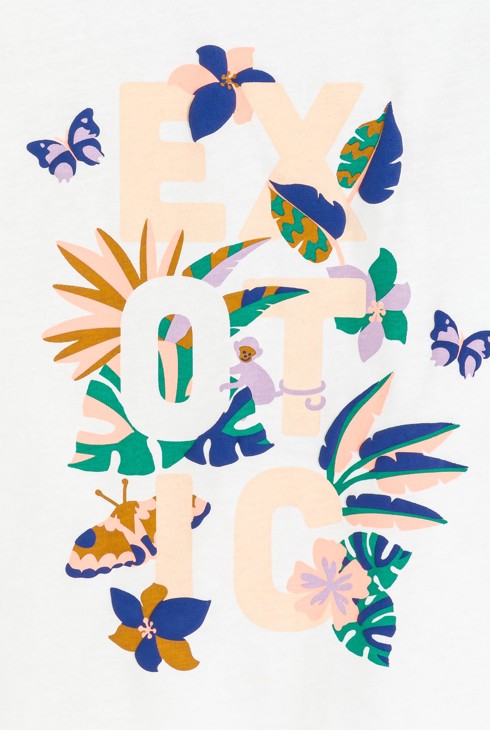 T-shirt bianca con volant sulle maniche corte per bambina 2