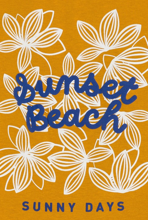 Currygele mouwloze top met letters voor meisjes 2