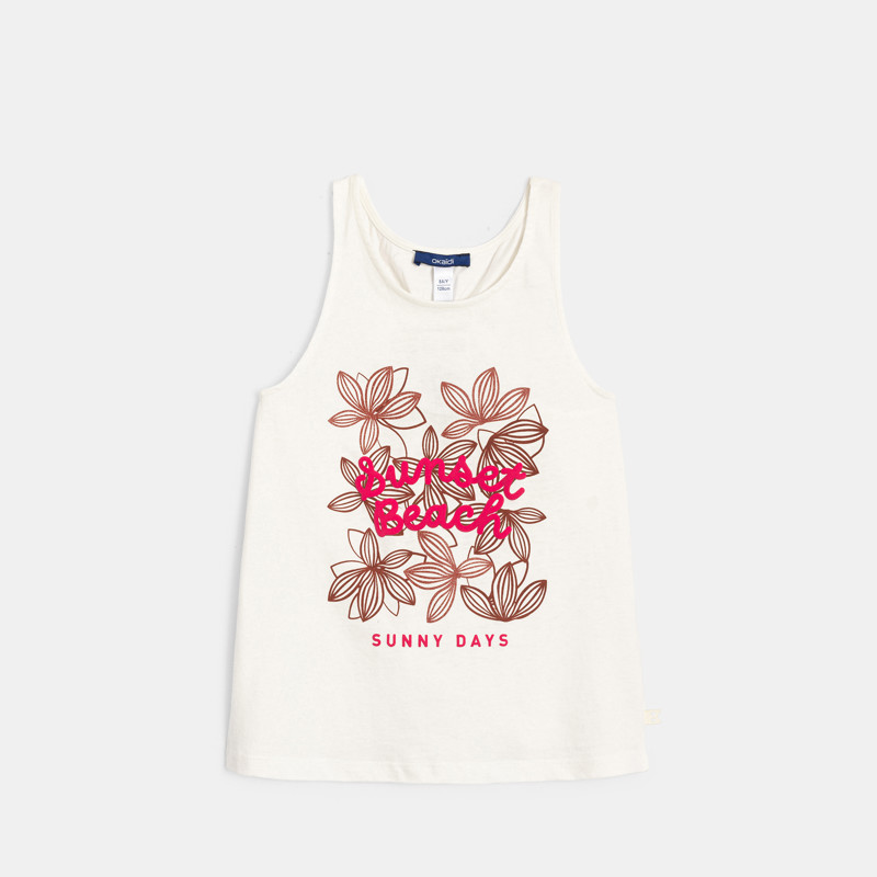 Weißes Tanktop mit Aufschrift für Mädchen