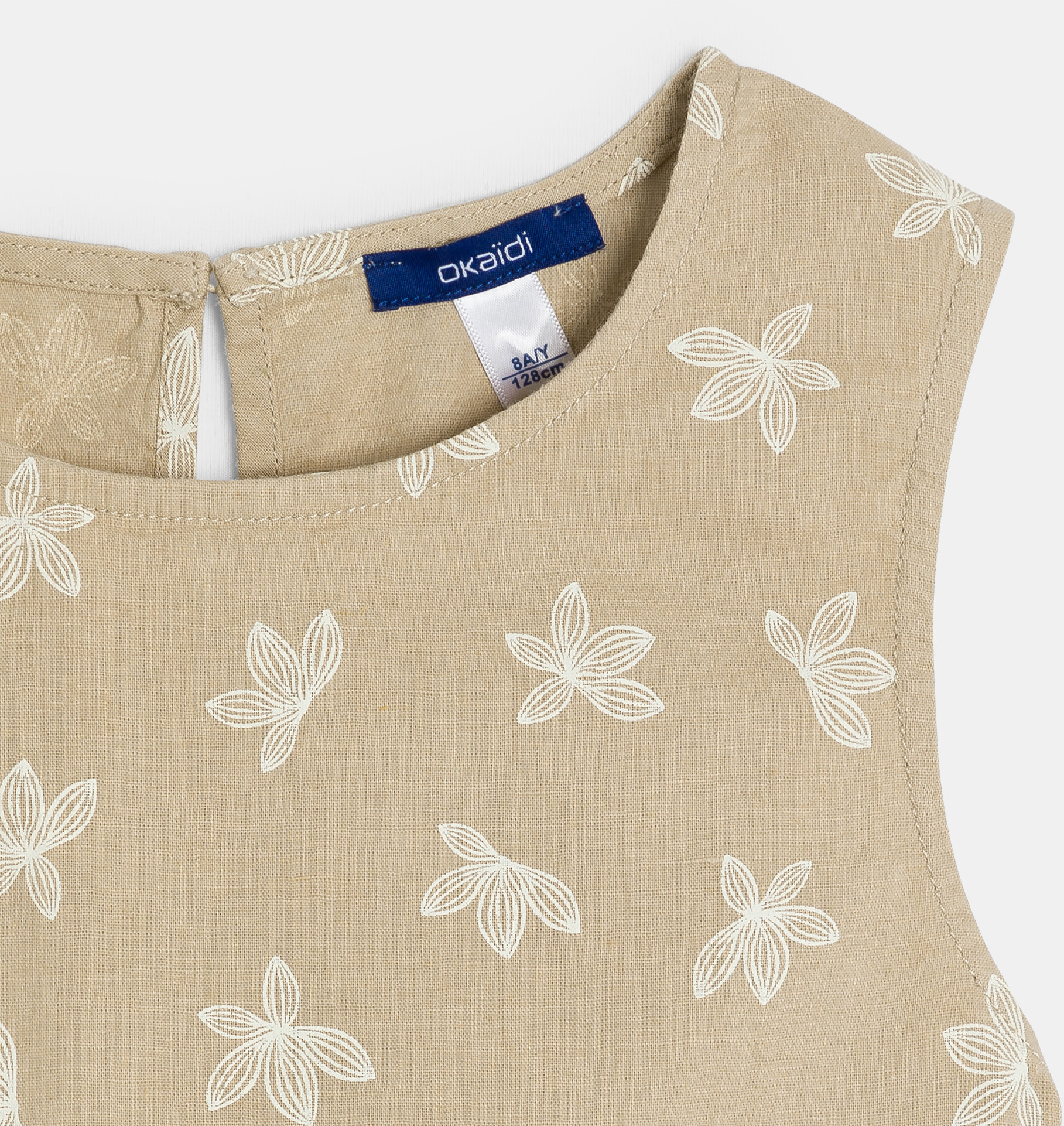 Débardeur volanté imprimé beige Fille