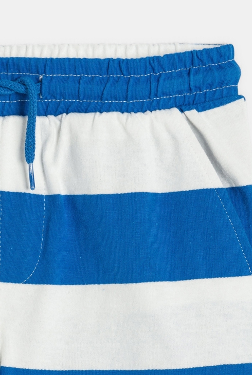 Bermuda en molleton doux rayé bleu Garçon