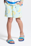 Bermudas de suave muletón estampado verde niño 4