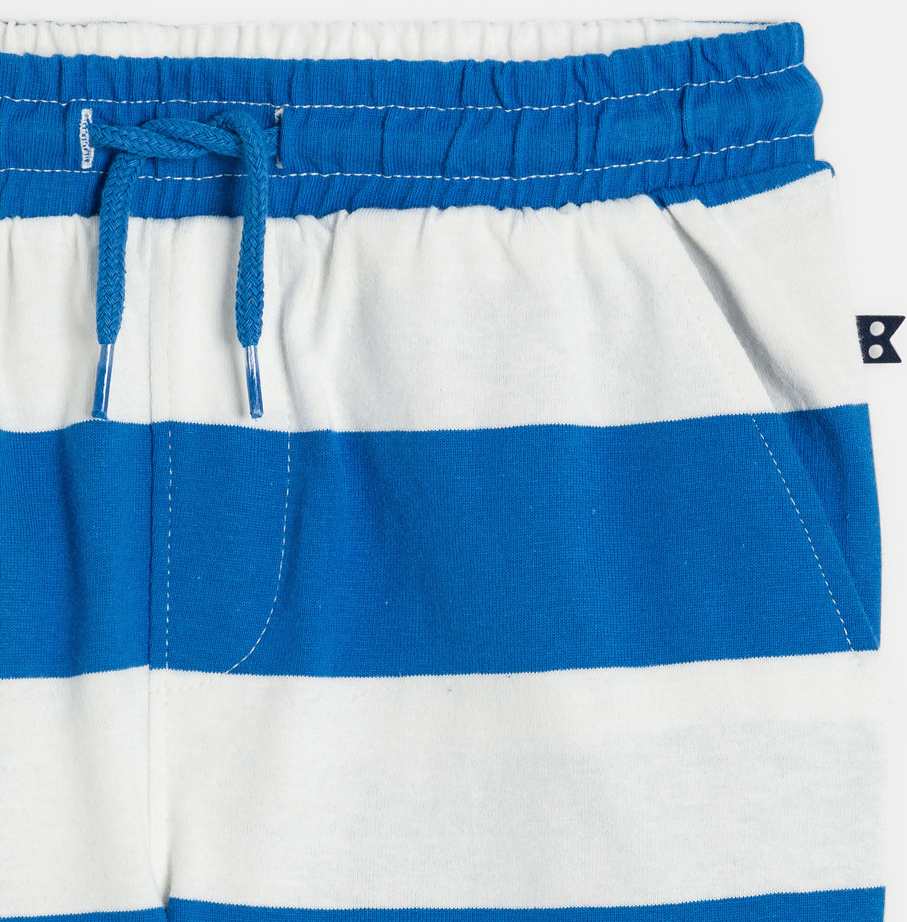 Bermuda en molleton doux rayé bleu Garçon 2