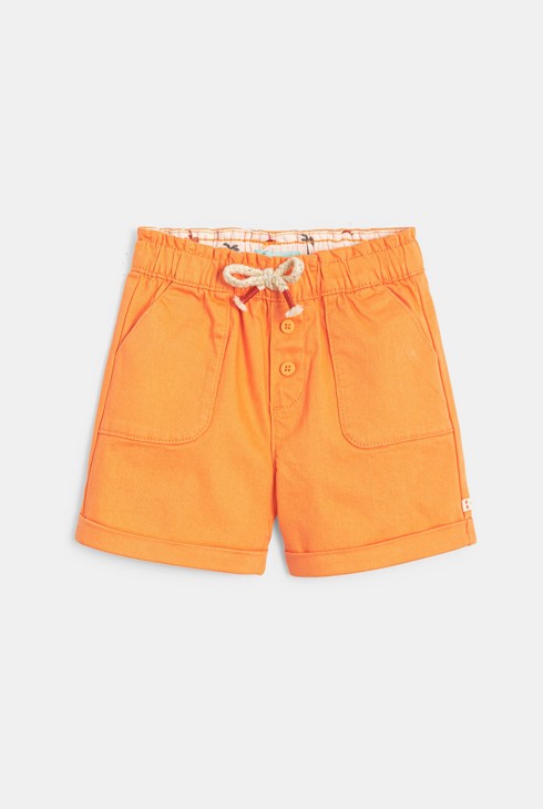 Orange Shorts mit Cargotaschen für kleine Mädchen 2