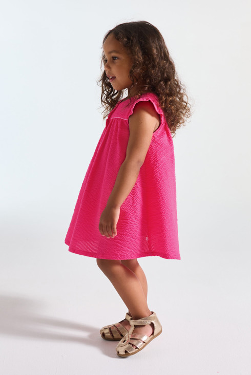 Verspieltes Baumwollkleid in Rosa für kleine Mädchen 2