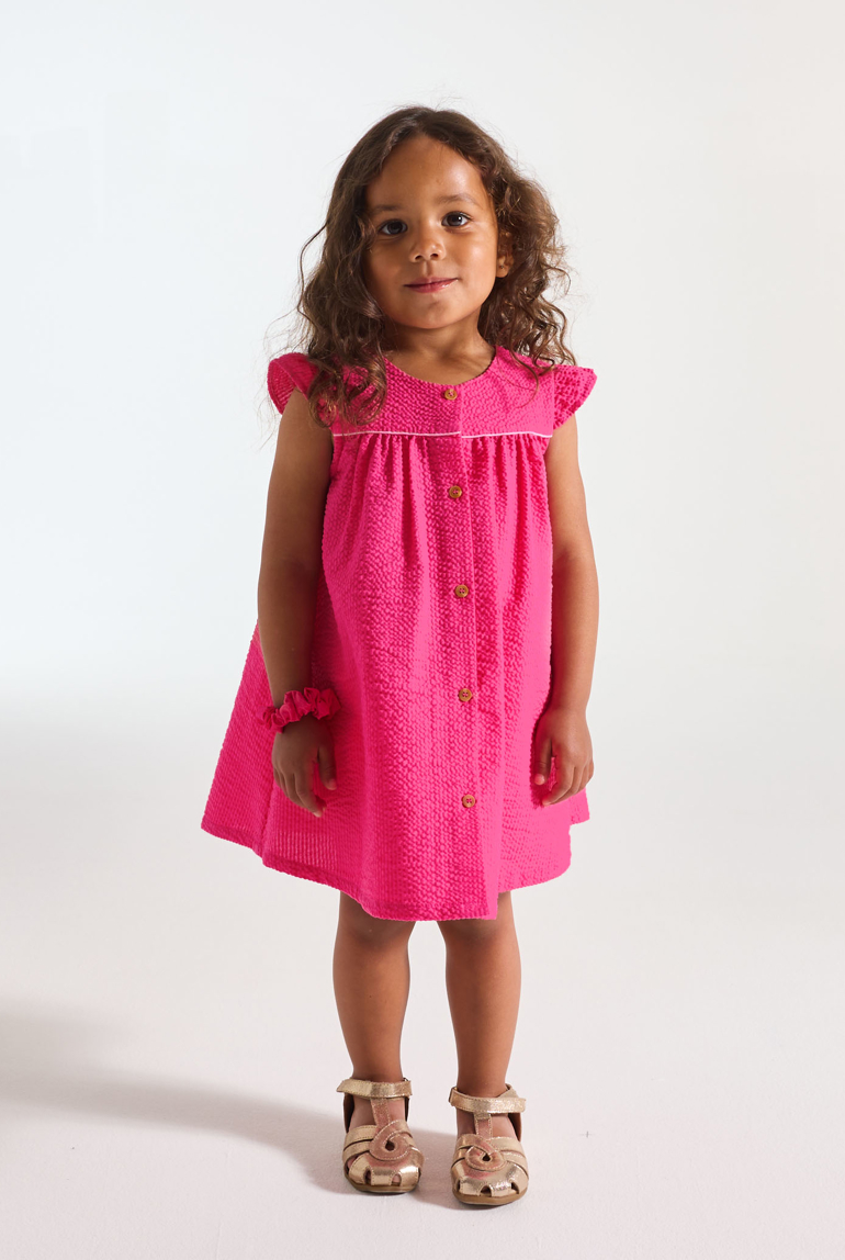 Vestido algodón fantasía rosa bebé niña 1