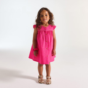 Verspieltes Baumwollkleid in Rosa für kleine Mädchen