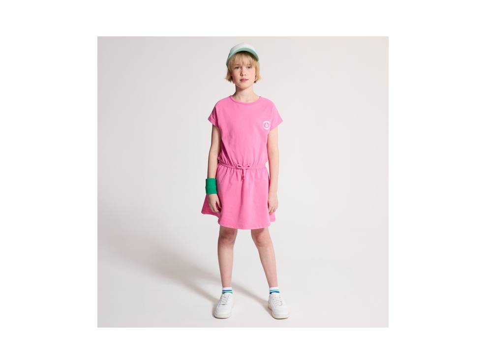 Robe estivale en jersey motif dos rose Fille 1