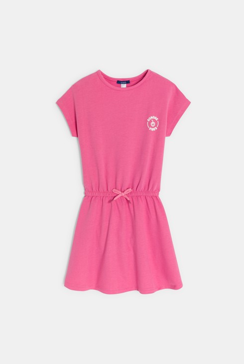 Rosa Jersey-Sommerkleid mit Rückenmotiv für Mädchen 2